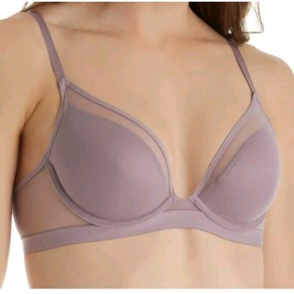 Maidenform Bra Size 40C Purple Mesh Overlay Band SN9300 Lightweight Semi Sheer - Picture 3 of 10